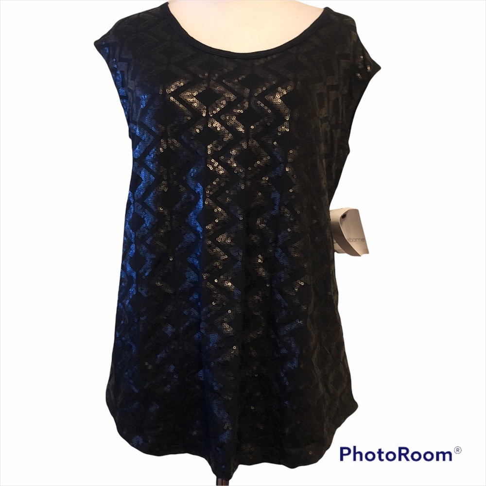 Liz Claiborne Black Blouse Size Small, sequins
